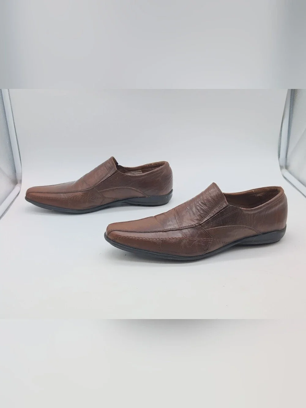 Franco Pasotti Men’s Brown 41/8 Leather Slip-On Loafers - Made in Argentina